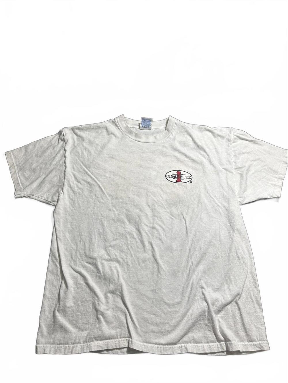 Hanes Beefy-T White Graphic T-Shirt XL World Champion Cigarette Racing Team